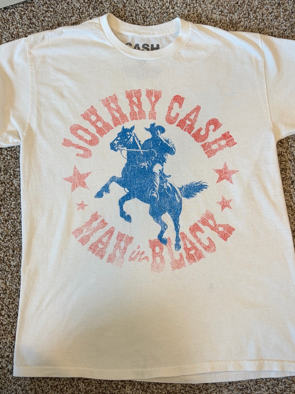 Johnny Cash White Short Sleeve Graphic Tee - Men/Women